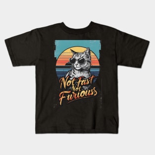 Not Almost Not Furious Lazy Relaxed Cat Kids T-Shirt